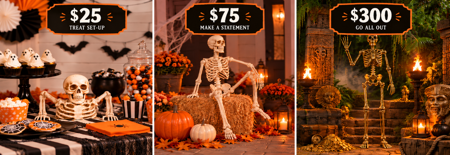 What $25, $75, and $300 Actually Buys You in Halloween Skeletons