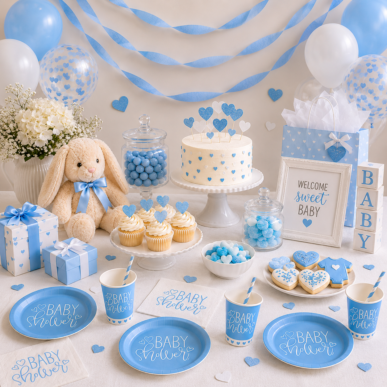 Blue Hearts Baby Shower