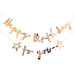 Gold 'Happy Birthday to you' banner with stars on a white background