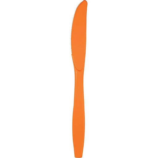 Sunkissed Orange Plastic Knives | 24ct