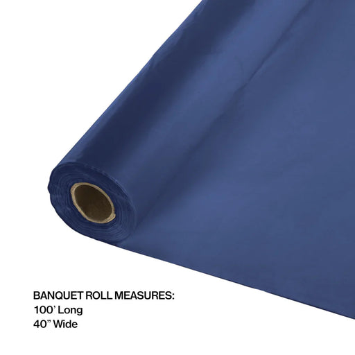 Navy Plastic Tablecover Roll 100'x40" | 1ct