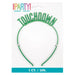 Green headband with "Touchdown" text across the top and decorative ridged trim, shown on packaging labeled one count.
