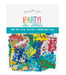 Colorful foil confetti pieces in red, blue, yellow, green, and white spelling "HAPPY BIRTHDAY" in a clear package labeled "Party Foil Confetti" with net weight 14.1g.