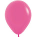 Single bright fuchsia pink latex balloon with a tied knot at the base, displayed against a white background.