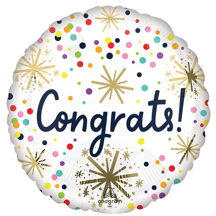 Confetti Sprinkle Congrats Mylar Balloon, 18" | 1ct - Zurchers