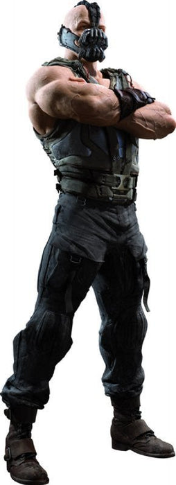 Muscular bald character wearing a gray sleeveless vest and black tactical pants with a distinctive metal mask covering the lower face and jaw, standing with arms crossed against a white background.