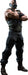 Muscular bald character wearing a gray sleeveless vest and black tactical pants with a distinctive metal mask covering the lower face and jaw, standing with arms crossed against a white background.