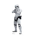 White and black armored stormtrooper figure standing upright with blaster rifle raised, featuring detailed helmet with angular visor and equipped utility belt.