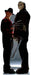 Life-size cardboard standup featuring two horror movie villains in black clothing and masks standing side by side against a gray background.