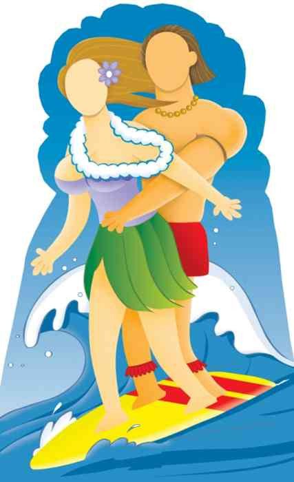 Surfer Couple Lifesize Stand-In *Made to order-please allow 10-14 days for processing*