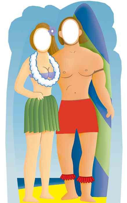 Surfboard Couple Lifesize Stand-In *Made to order-please allow 10-14 days for processing*