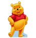Golden yellow bear character with round body wearing a red shirt, featuring a cheerful smiling face and rounded ears, shown as a life-size cardboard standup cutout.