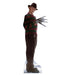 Life-size cardboard standup figure of a character wearing a brown fedora hat, red and green striped sweater, and dark pants, with a menacing metal gloved hand extended outward.