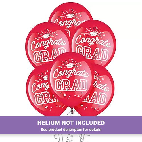 12" Graduation Latex Balloon Pack, Red | 15 ct