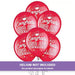 Five red latex balloons printed with "Congrats Grad" text and decorative stars arranged in a cluster formation.