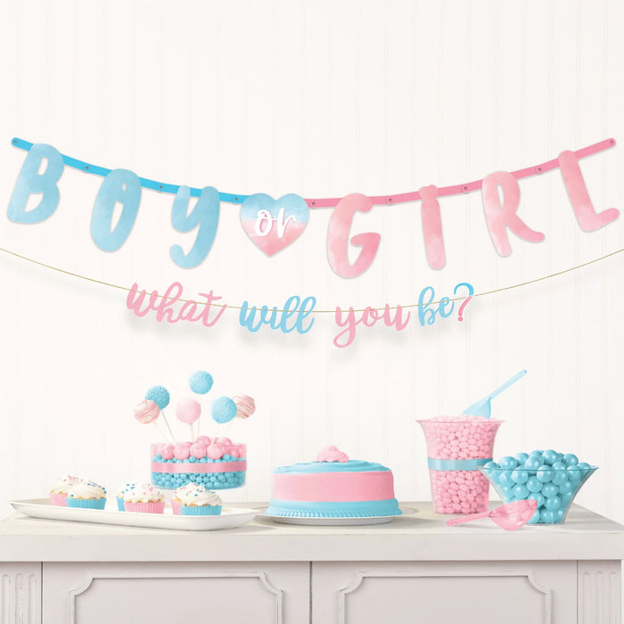 Girl or Boy? Gender Reveal Jumbo Letter Banner Kit | 1kit