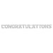 Congratulations Large Foil Letter Banner featuring oversized silver letters spelling CONGRATULATIONS on a hanging line.