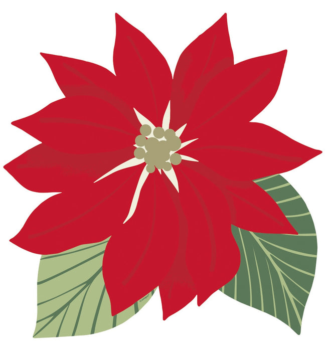 Christmas Poinsettia Shaped Placemats 12.75"x13" | 8ct