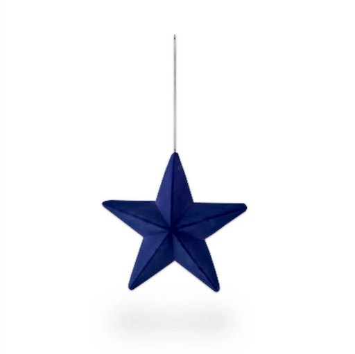 Blue Hanging Flocked Star 14.5" | 1 ct