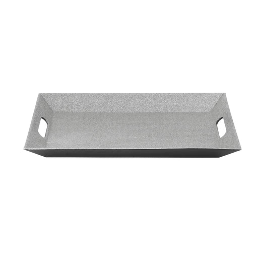 Glitter Rectangle Plastic Tray 15¾" - Silver | 1ct