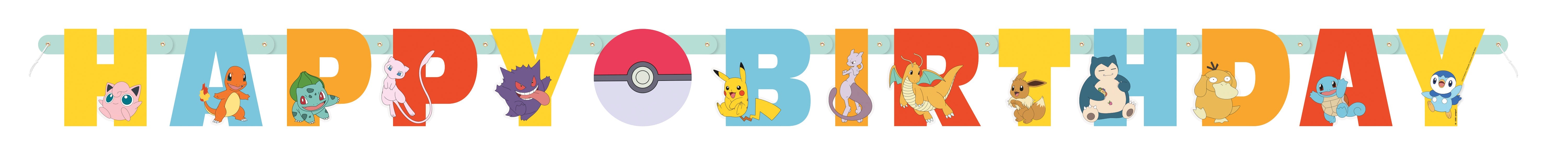 Pokemon Happy Birthday Banner 6' | 1ct