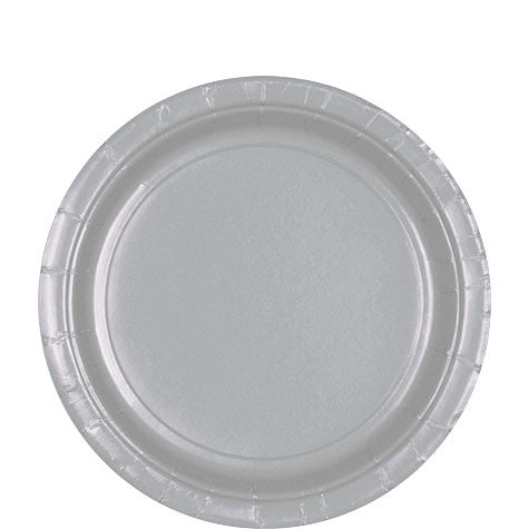 Clear plastic disposable plate with ridged edge design and flat center, viewed from above on white background.
