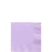 Stack of lavender purple paper napkins with rippled edges, displayed as a square folded pile.