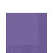 Purple napkins with ribbed texture edges displayed in a folded stack showing the solid color and woven material detail.