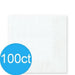 Stack of 100 white paper lunch napkins with a blue circular badge displaying "100ct" in the lower left corner.