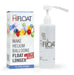 Hi-Float balloon treatment kit showing a colorful cardboard box on the left with floating balloons and a white pump bottle on the right with gray flower logo.
