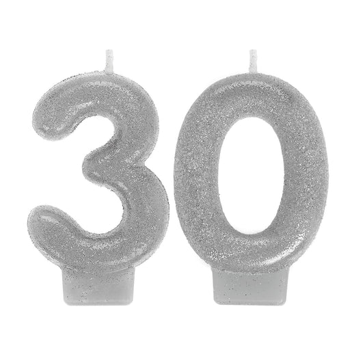 Sparkling Celebration 30 Numeral Candles | 2pc