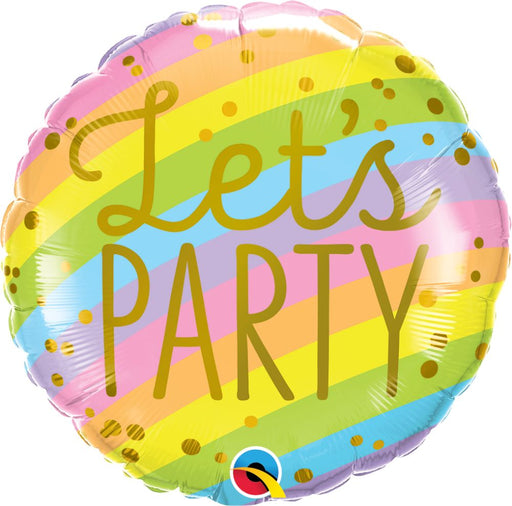 Let's Party Stripes Mylar Balloon, 18"