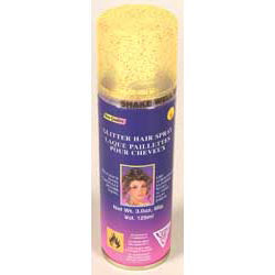 Gold Hairspray Glitter shown against a plain white background — a Halloween costume accessory.