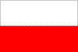 Polish flag with white stripe on top and red stripe on bottom, displayed horizontally at full size.