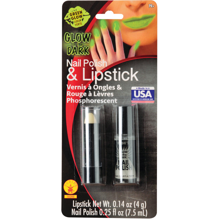 Glow in the Dark Lipstick / Fingernail Polish shown against a plain white background — a Halloween costume accessory.
