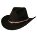 A black Cowboy Hat With Bull Head Band.