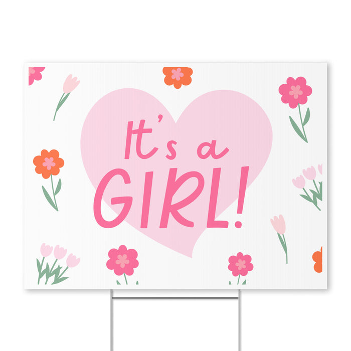 It's A Girl Yard Sign 24" x 18" | 1 ct