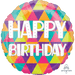 18in Colorful Triangles Birthday Balloon | 1ct - Party Supplies
