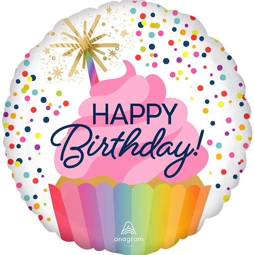 Confetti Sprinkle Cupcake Birthday Mylar 18in | 1ct - Zurchers