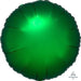 Bright emerald green round foil balloon with a glossy satin finish and radiant center glow.