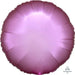 Round satin foil balloon in flamingo pink with a radiant gradient effect and ribbed texture detail.