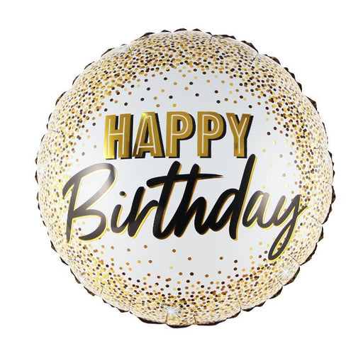 18" Happy Birthday Gold Dots Mylar Balloon | 1 ct