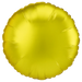 Bright yellow satin finish round mylar balloon with a scalloped edge and radial ribbed texture throughout.