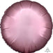 Rose copper round satin foil balloon with a luxe matte finish and vertical ribbed texture pattern throughout.