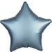 Steel blue satin star-shaped foil balloon with a luxe matte finish and five pointed tips.