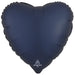 True Navy Satin Heart Mylar Balloon 18" | 1ct