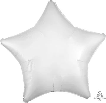 White Satin Luxe Star Balloon 18" | 1ct