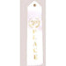 White ribbon award tag with gold "3rd PLACE" text and laurel wreath design, featuring a hole for hanging.