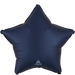 Dark navy blue satin star-shaped foil balloon with rounded points and an Anagram logo visible at the bottom center.