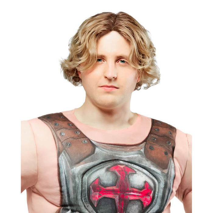 Adult He-Man Wig shown against a plain white background — a Halloween costume accessory.